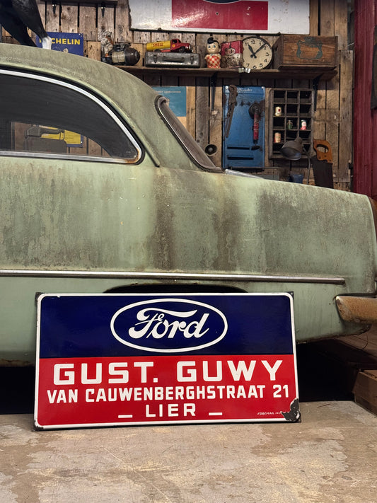 Unik Ford emalje skilt 1950erne