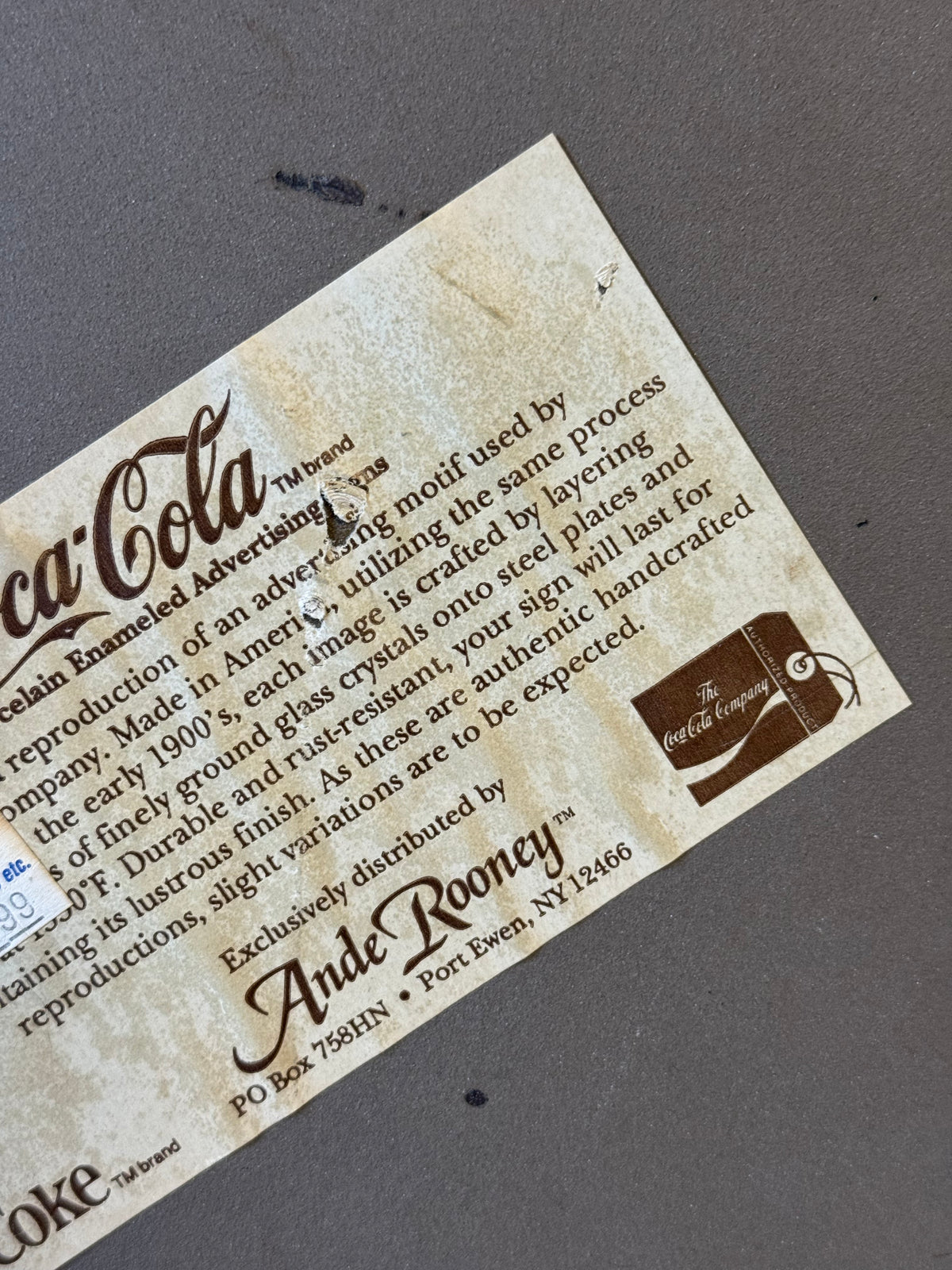 Coca Cola Emaljeskilt 1990erne