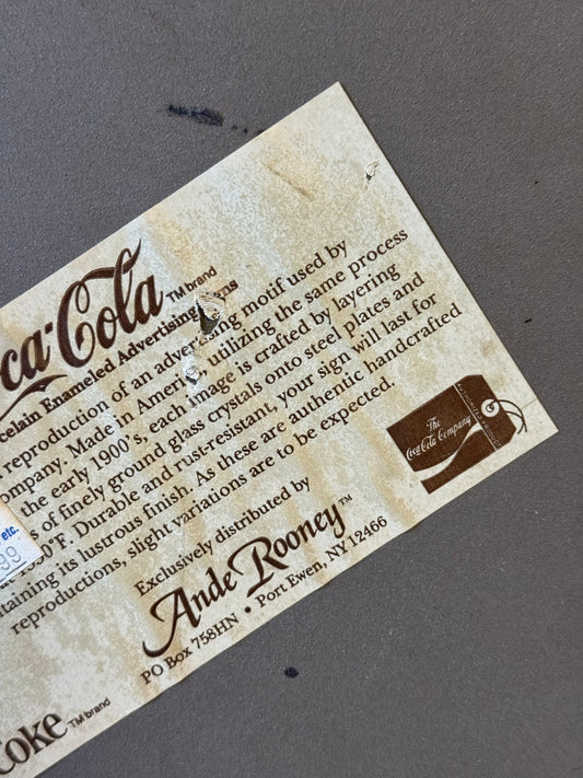 Coca Cola Emaljeskilt 1990erne