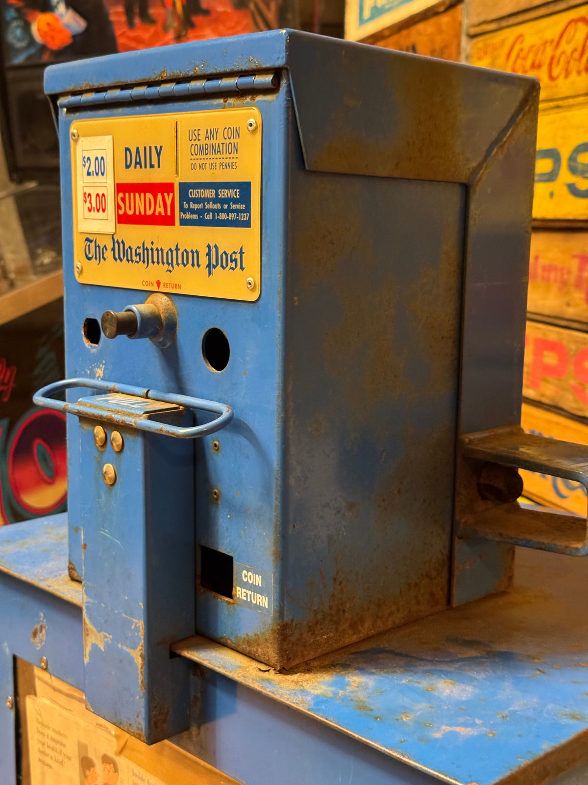American Washington Post Blue newspaper vendingmachine