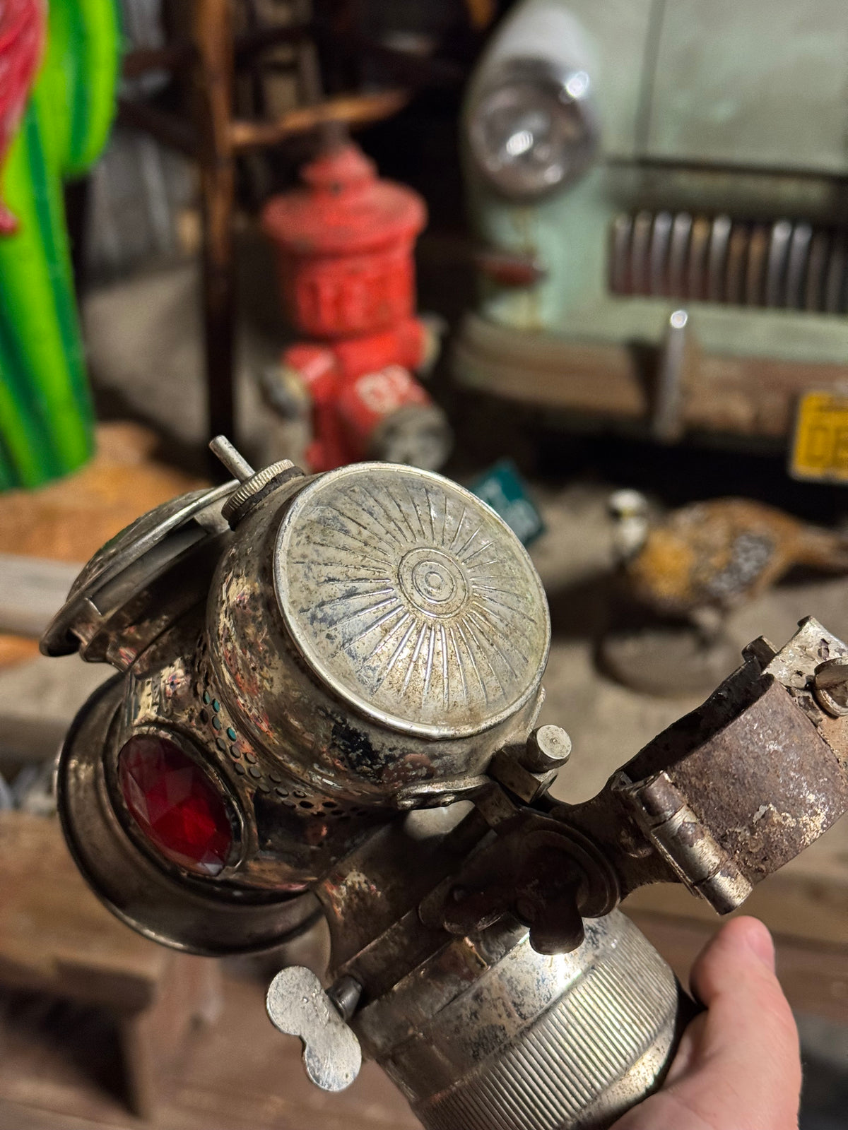 karbidlampe til cykel & motorcykel 1910-1930
