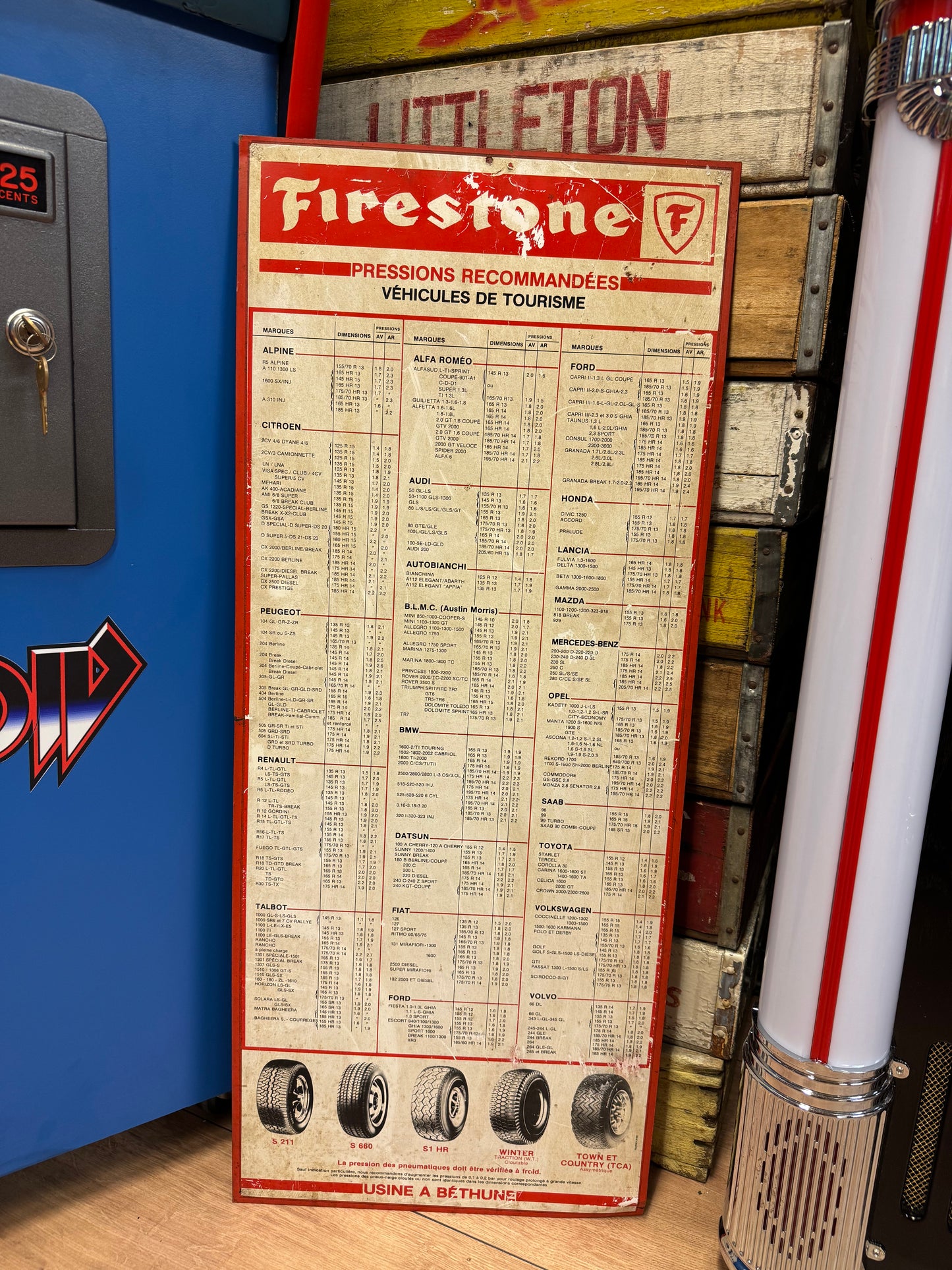 Firestone metal skilt