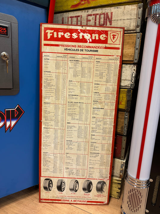 Firestone metal skilt
