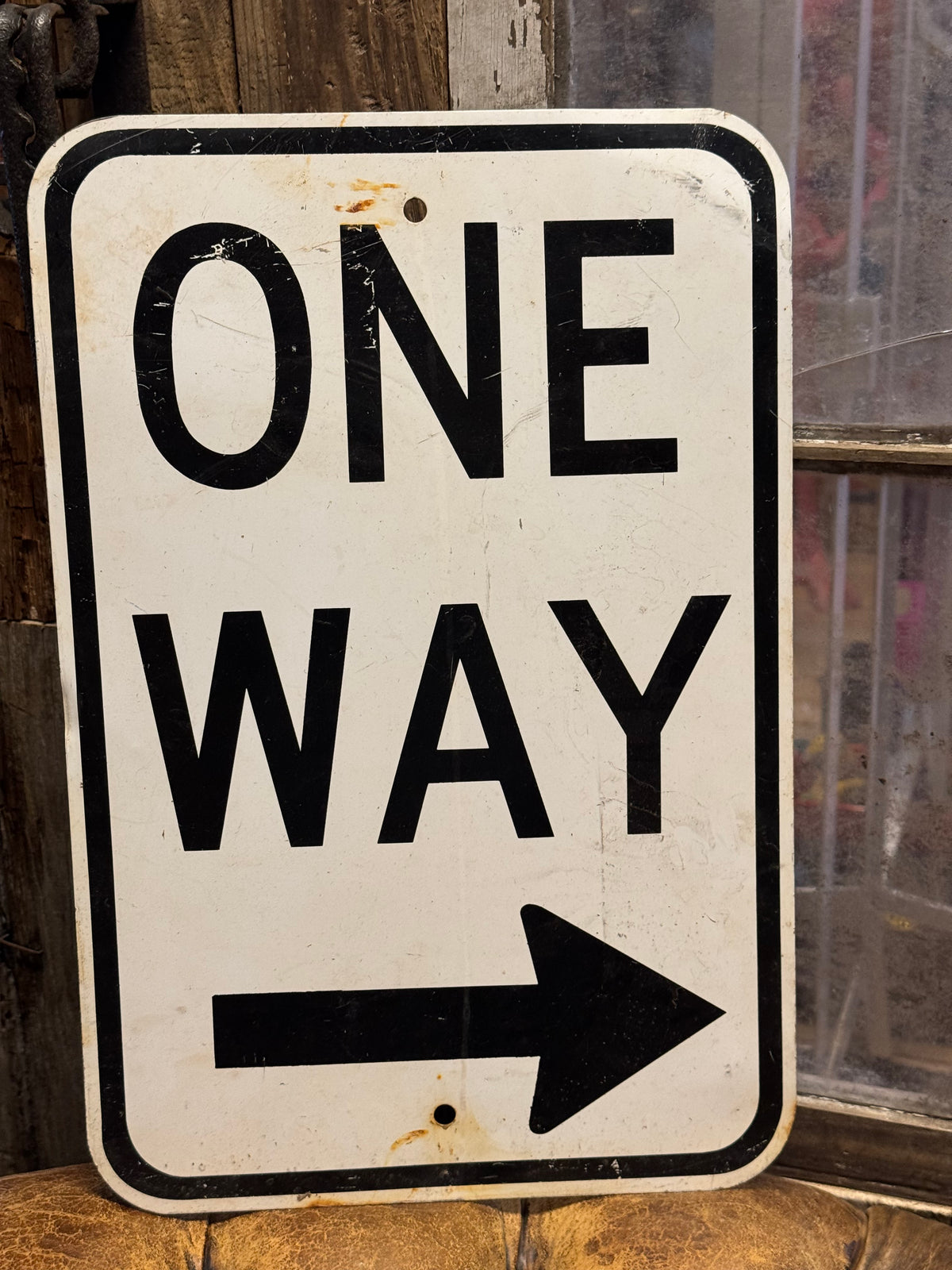 Amerikansk one way skilt 1970/80erne