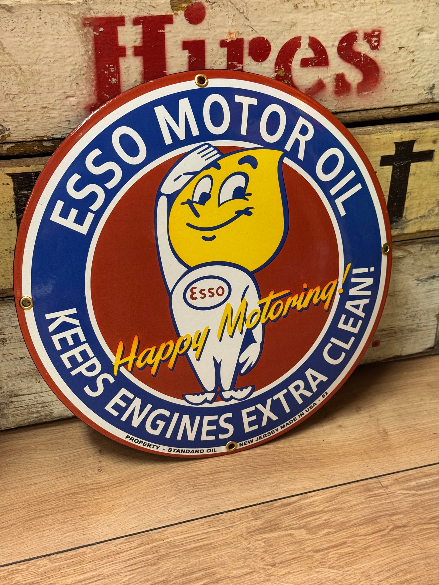Esso Motor Oil - Emaljeskilt