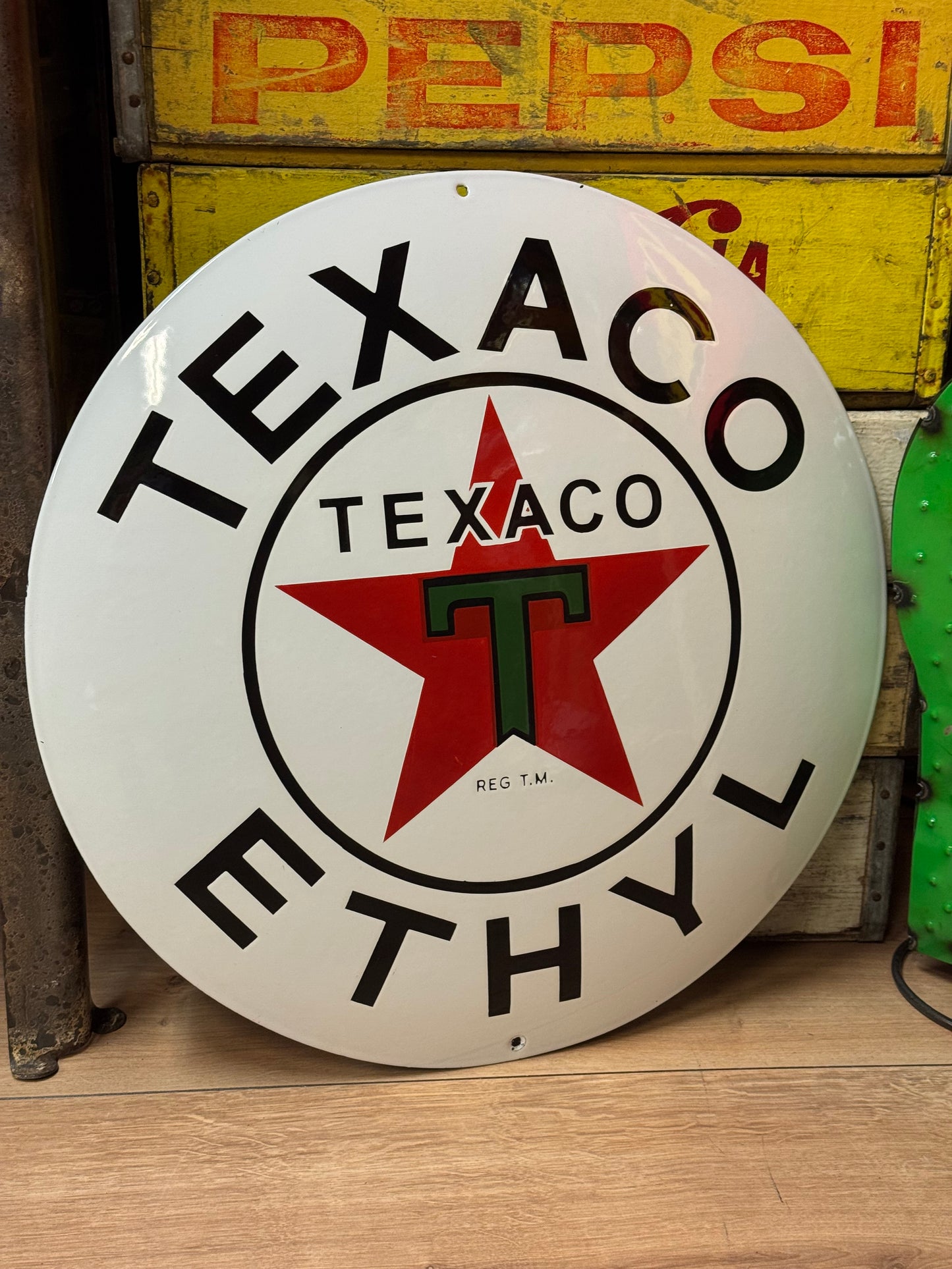 Texaco Ethyl - Emaljeskilt
