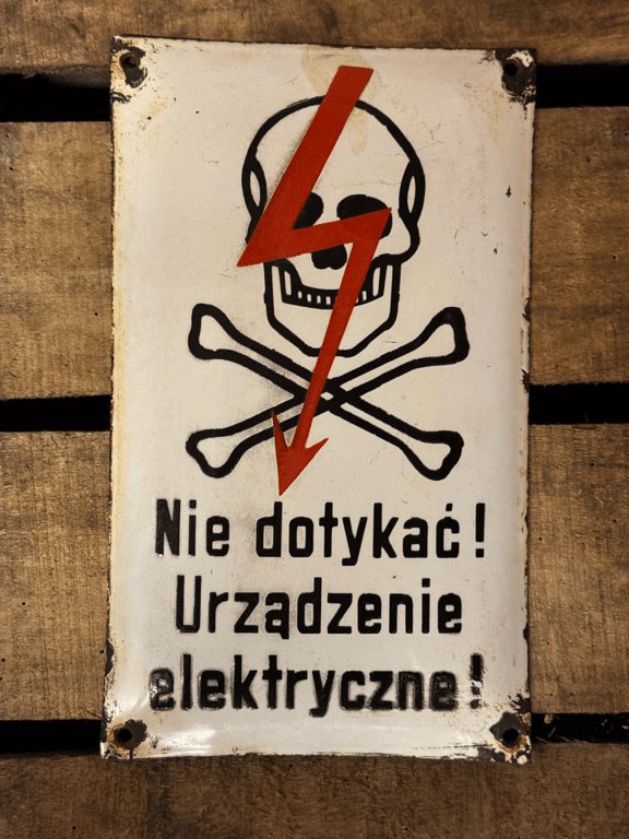 Advarsel emaljeskilt