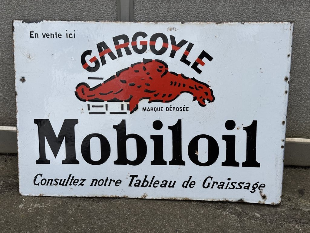 Gargoyle Mobiloil 1934 - Emaljeskilt