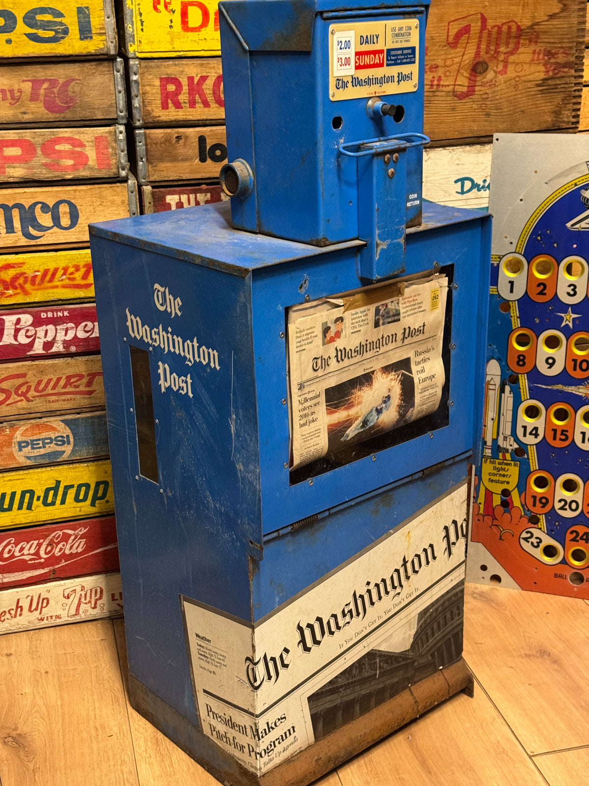 American Washington Post Blue newspaper vendingmachine