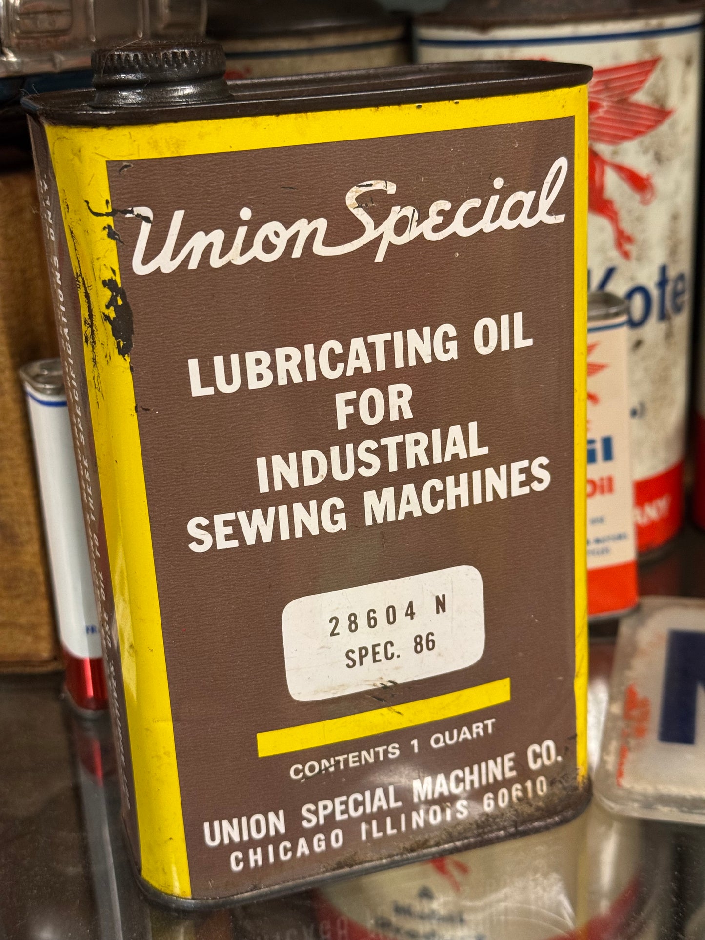 Amerikansk symaskine olie dåse