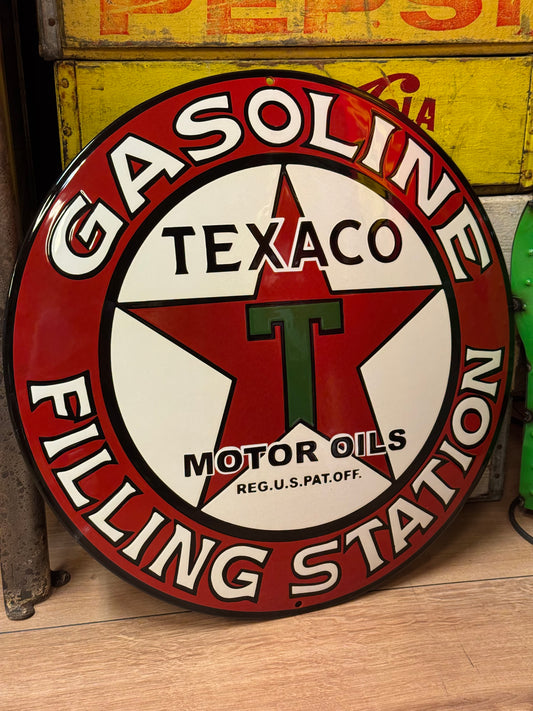 Texaco Gasoline - Emaljeskilt