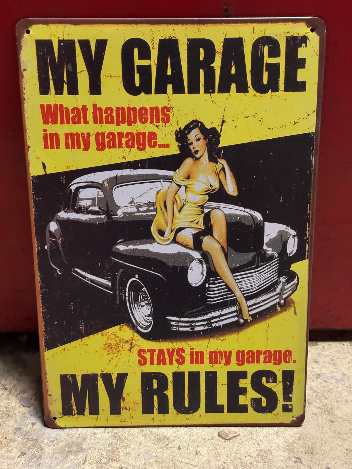 Garage repro blikskilt 20x30