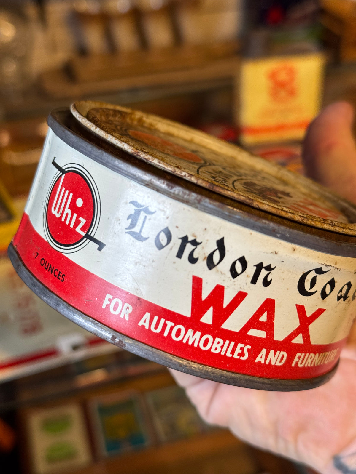 Whiz London Coach Wax fra R.M. Hollingshead Co. 1930/40erne