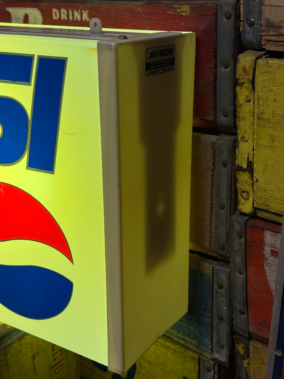 Pepsi light lysskilt 1980erne