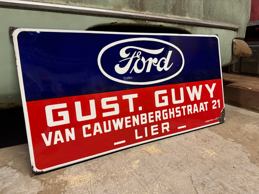 Unik Ford emalje skilt 1950erne