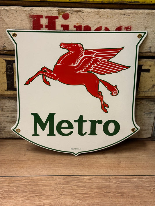 Mobiloil Metro - Emaljeskilt