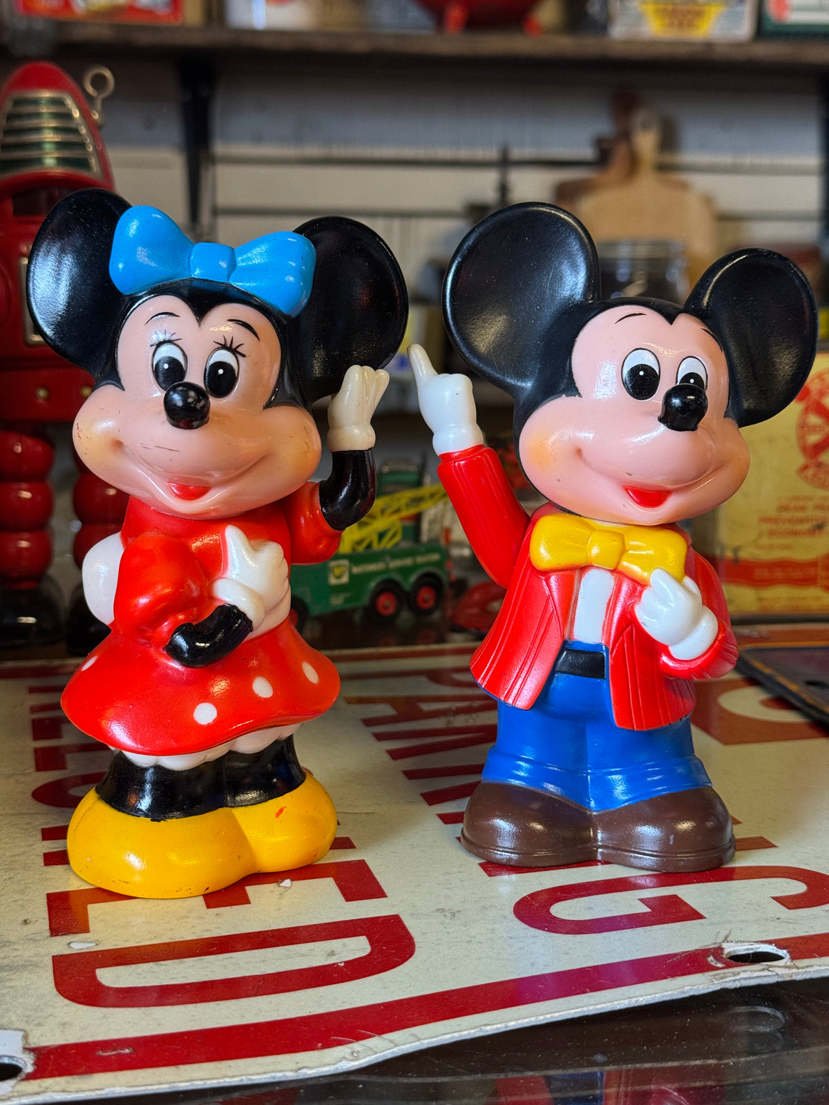 Mickey & Minnie Mouse sparrebøsse sæt 1980erne