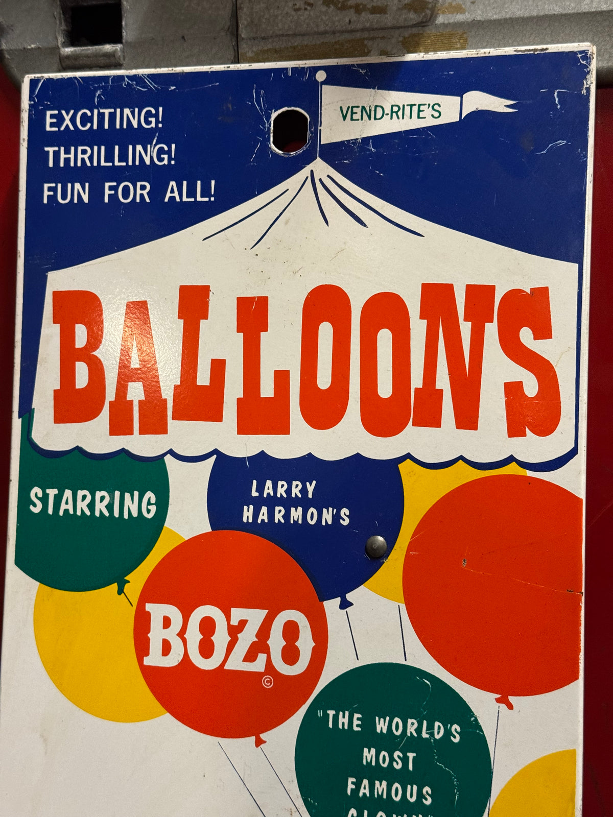 Bozo the Clown-ballonautomat front 1960s - sjælden!