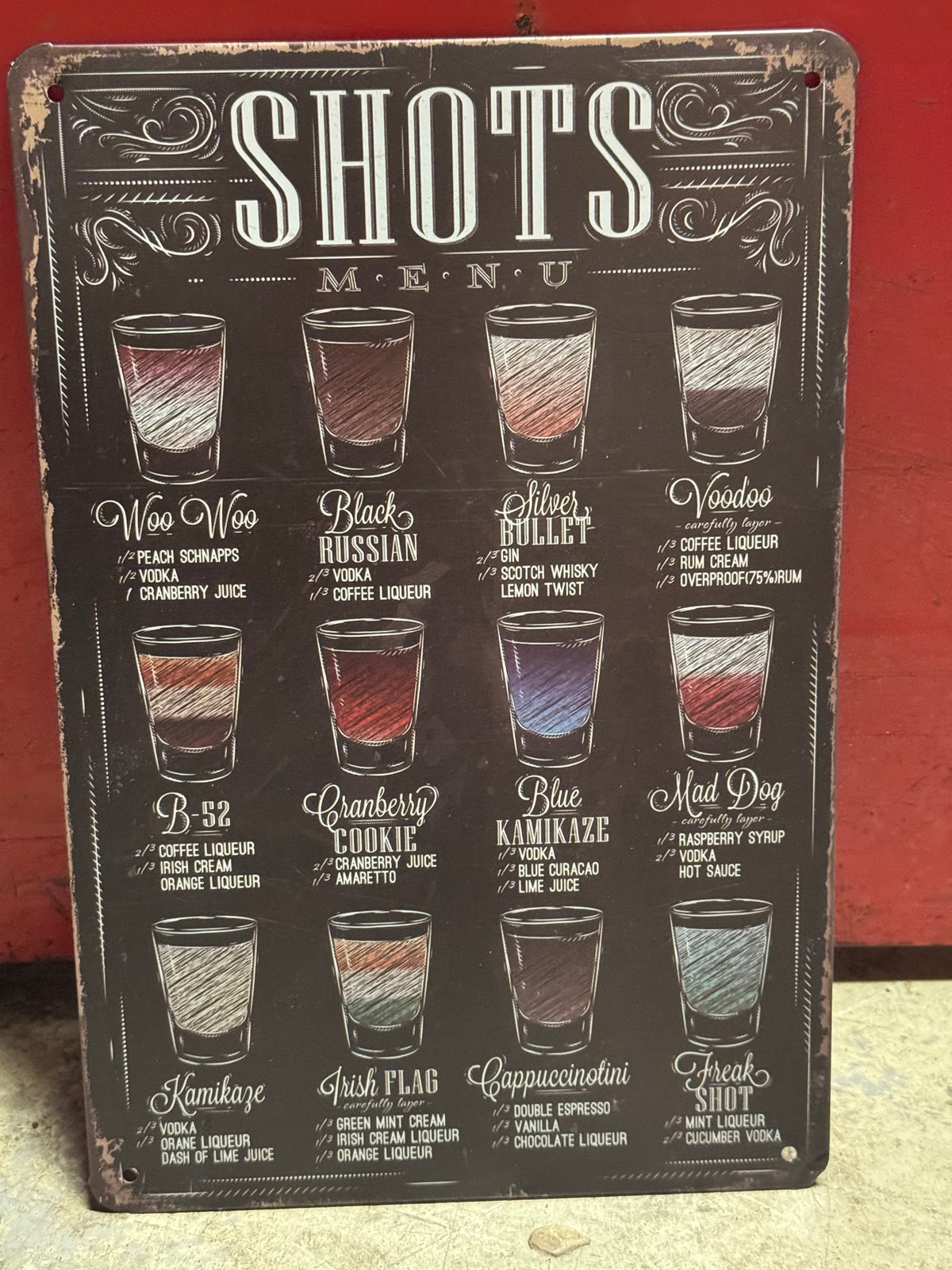 Shots repro blikskilt 20x30