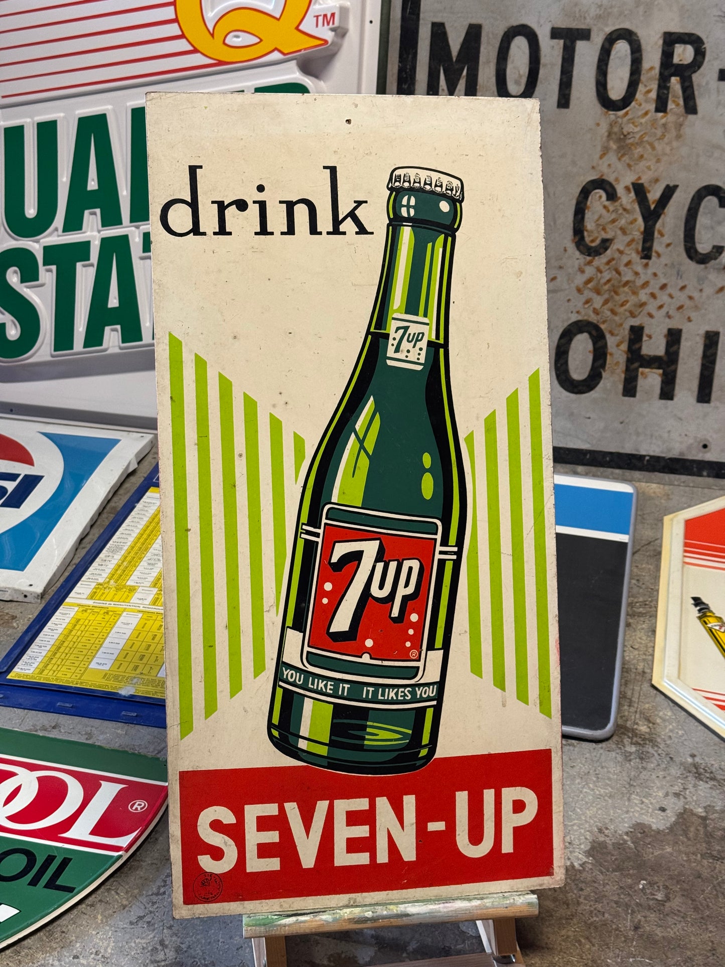 7up - Seven up masonit skilt