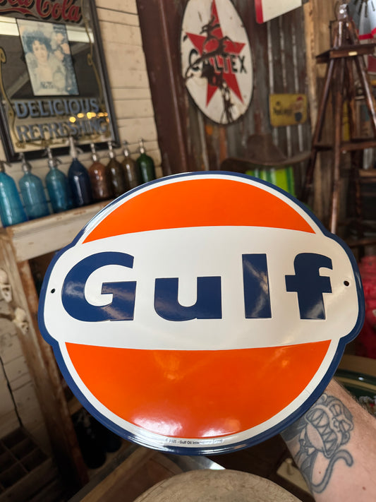 Gulf emalje skilt
