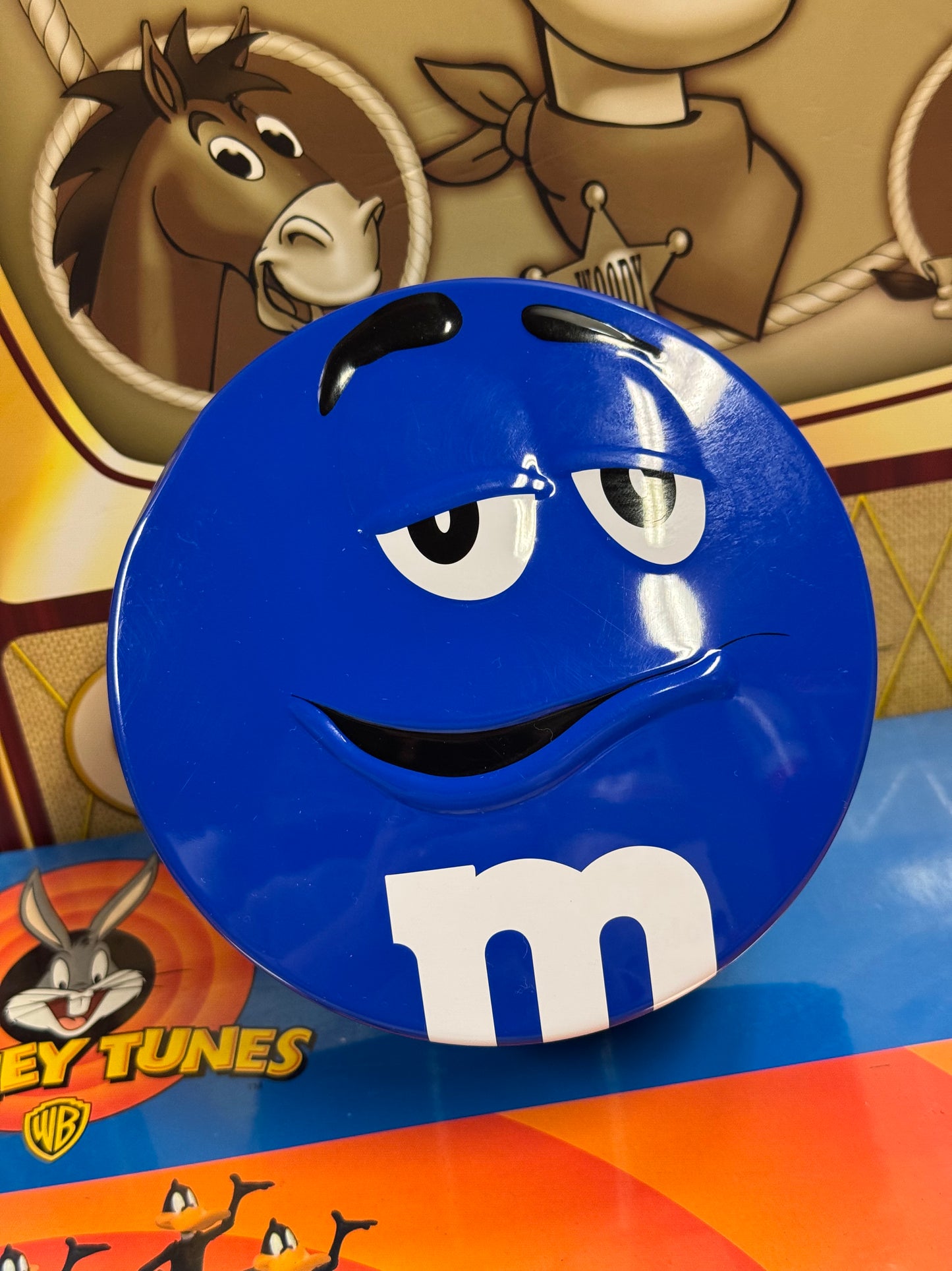 M&M blå dåse