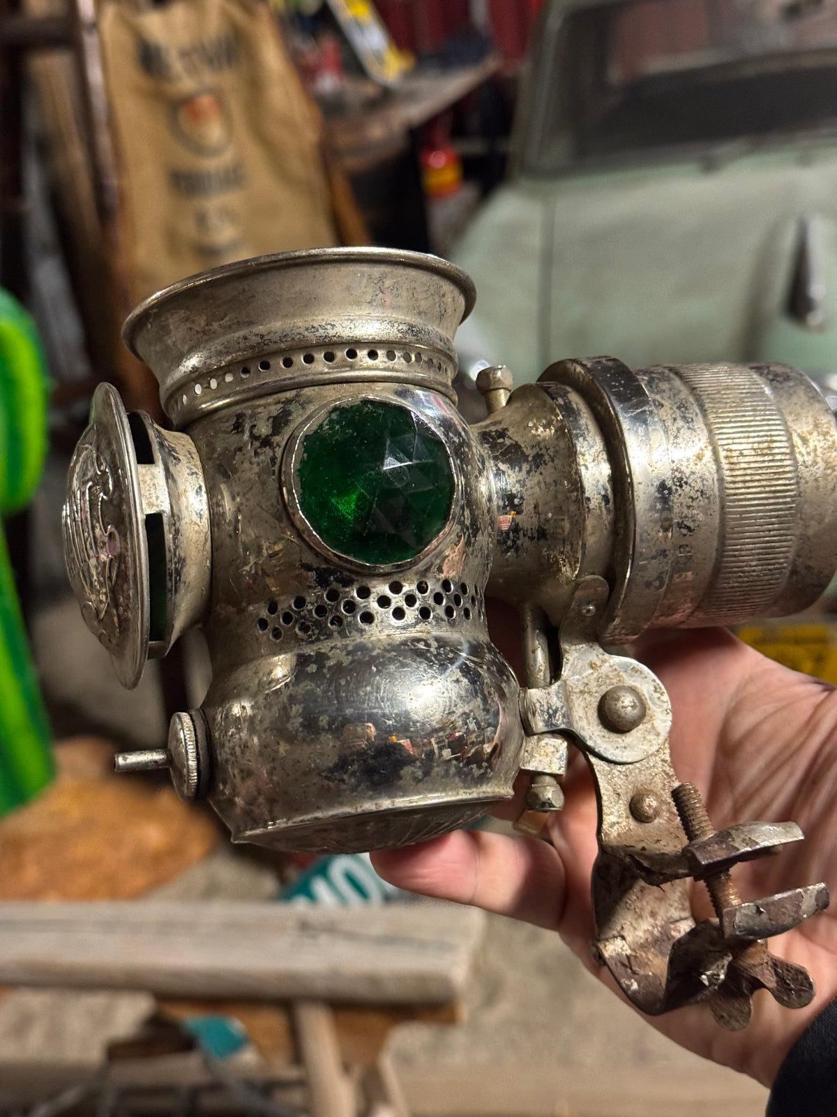 karbidlampe til cykel & motorcykel 1910-1930
