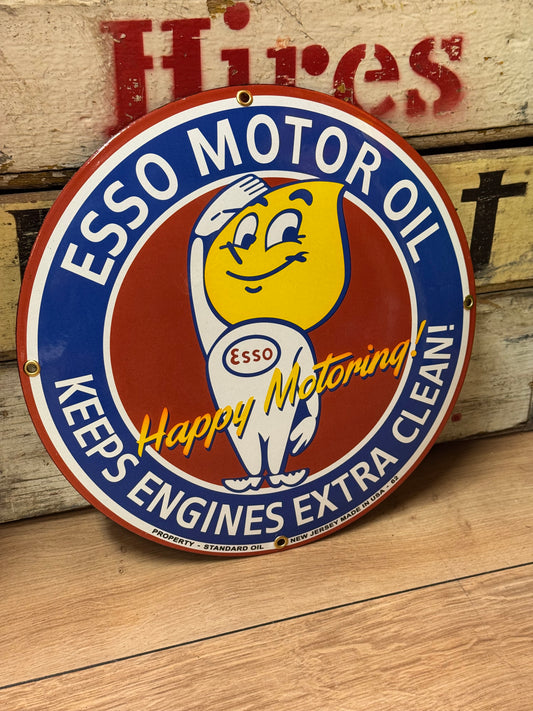 Esso Motor Oil - Emaljeskilt