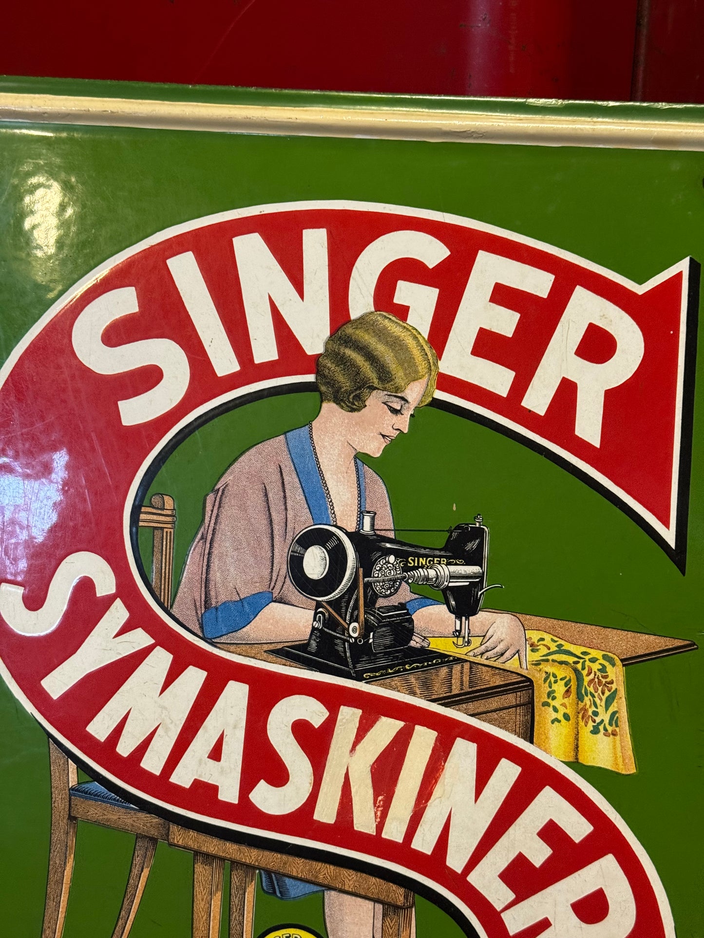 Singer Emaljeskilt 1920erne