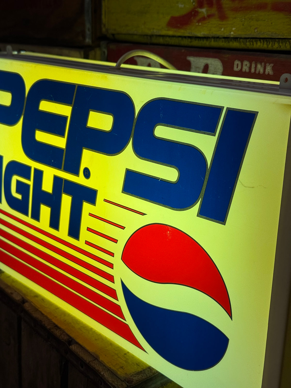 Pepsi light lysskilt 1980erne