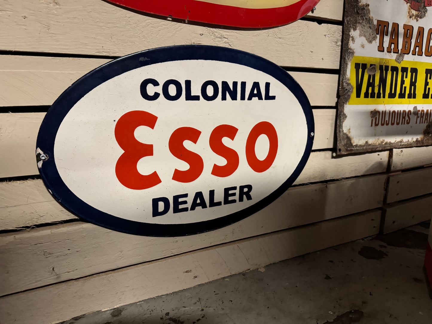 Colonial Esso Dealer Emaljeskilt