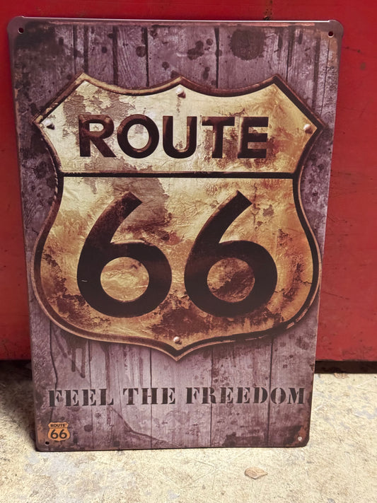Route 66 blikskilt 20x30