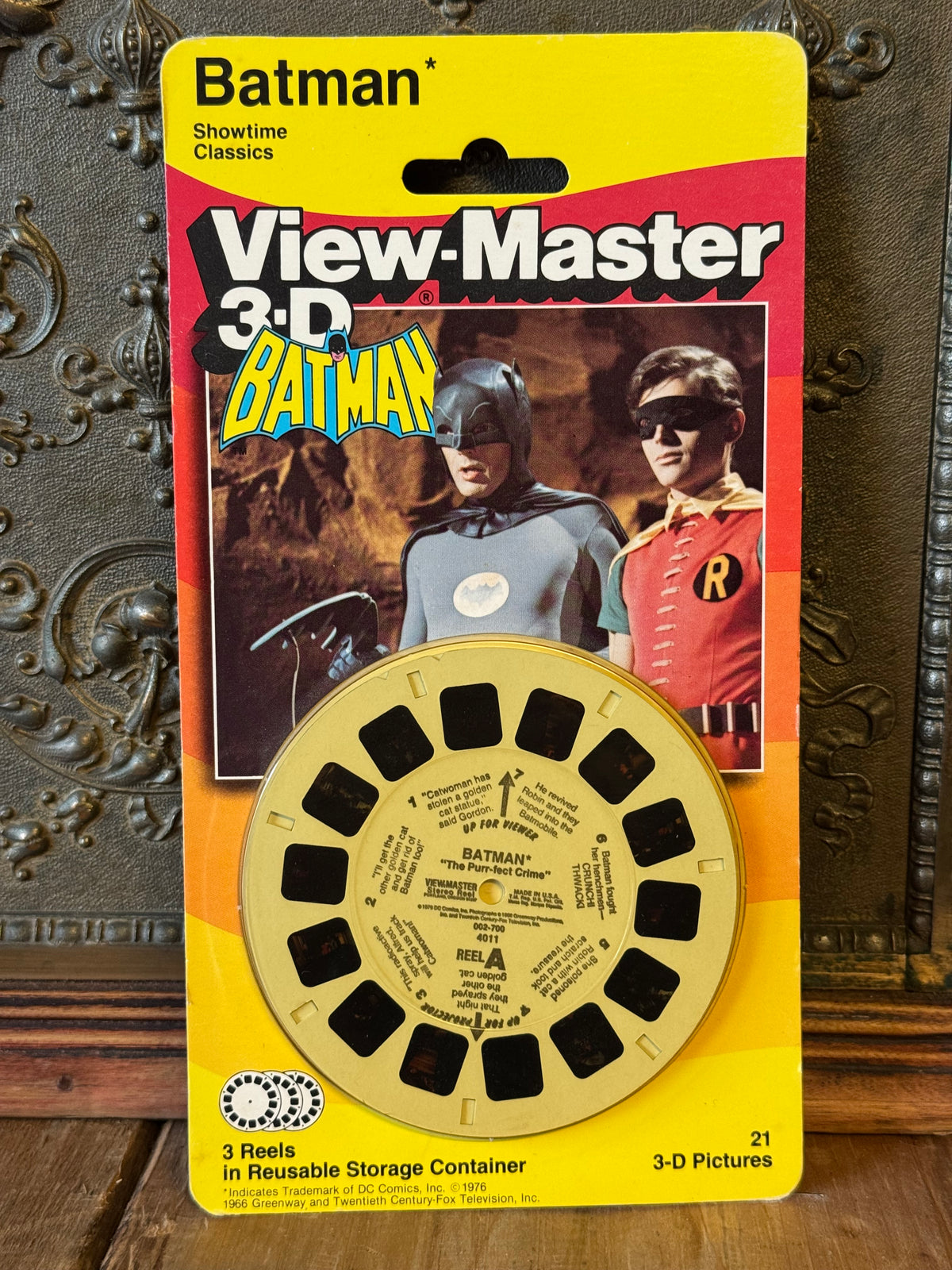 vintage Batman 3D View-Master pakke fra 1976 med 3-D billeder