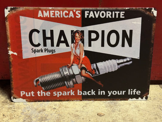 Champion repro blikskilt