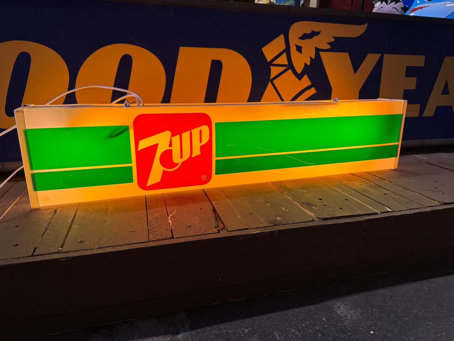 7up lysskilt med ringeklokke