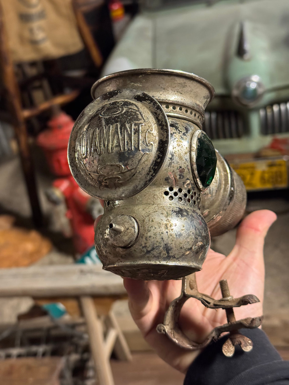karbidlampe til cykel & motorcykel 1910-1930