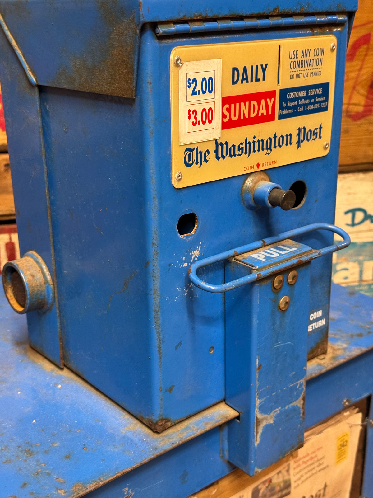 American Washington Post Blue newspaper vendingmachine