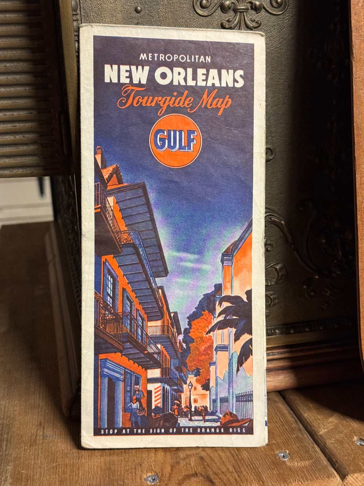 Gulf Oil Metropolitan New Orleans Tourguide Map / Info-map 1940erne