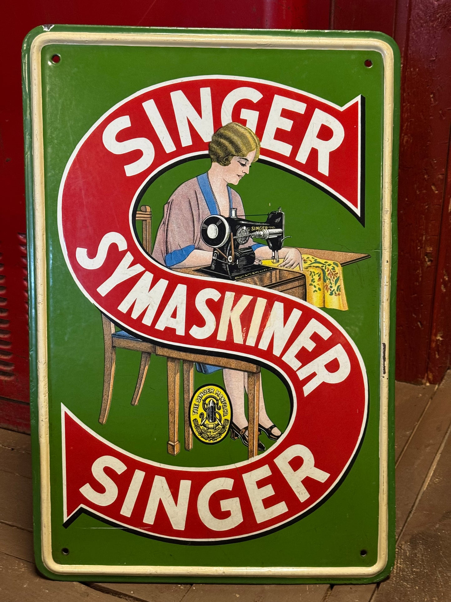 Singer Emaljeskilt 1920erne