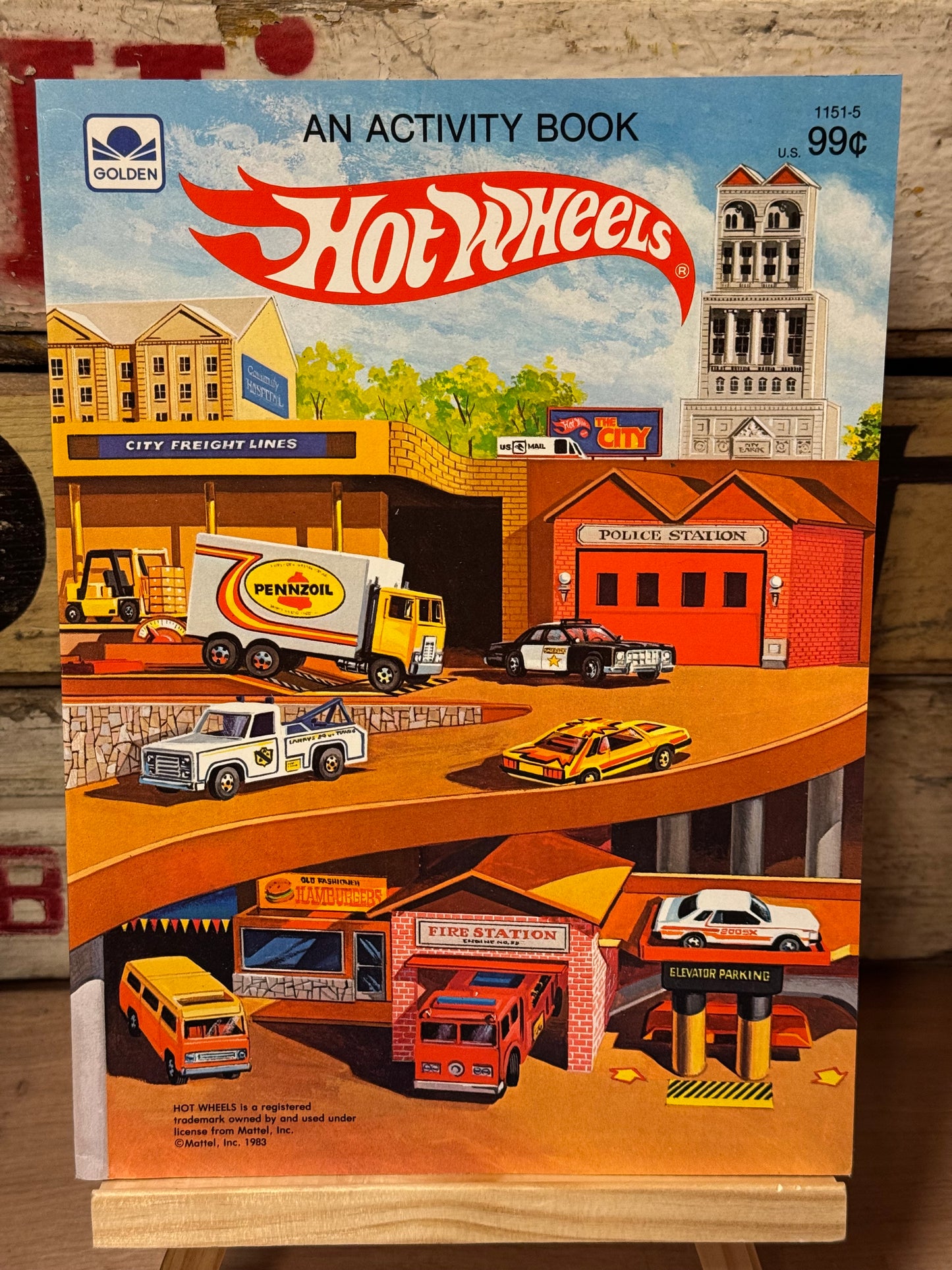 Hot Wheels aktivitets bog fra 1983