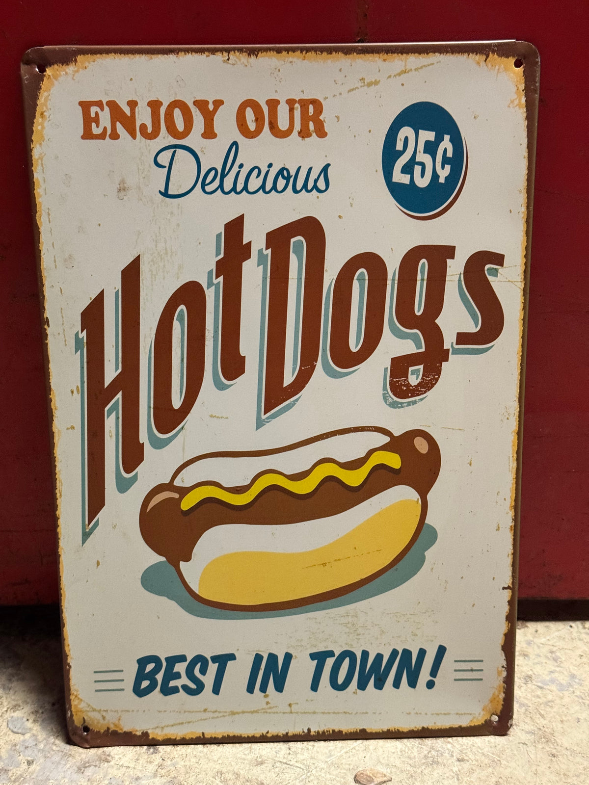 Hot Dogs repro blikskilt 20x30