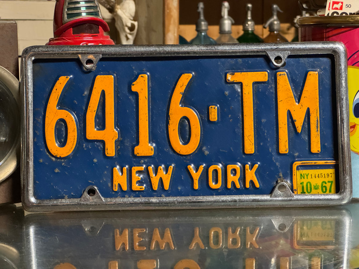 New York Nummerplade med ramme 1967