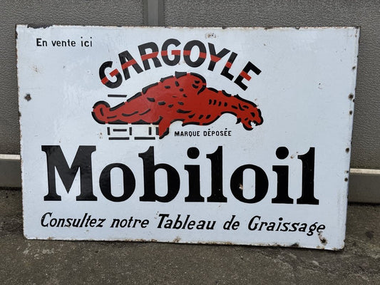 Gargoyle Mobiloil 1934 - Emaljeskilt